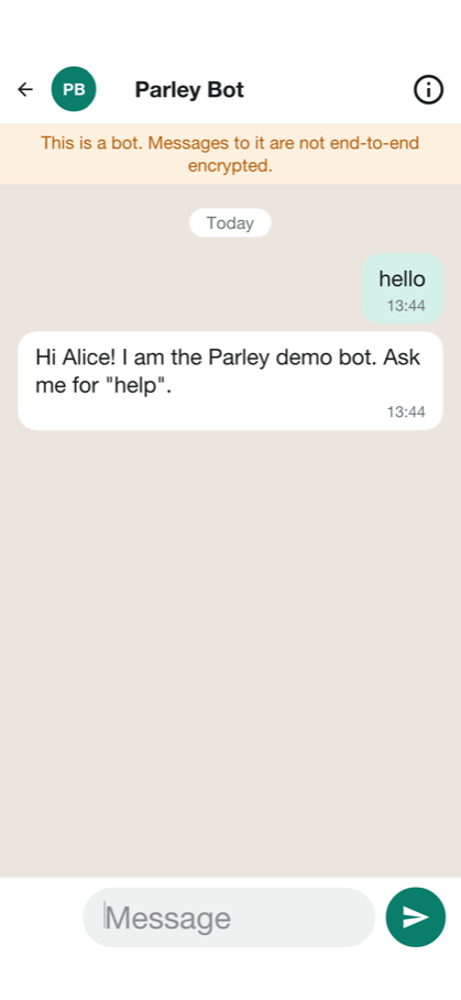Parley screen